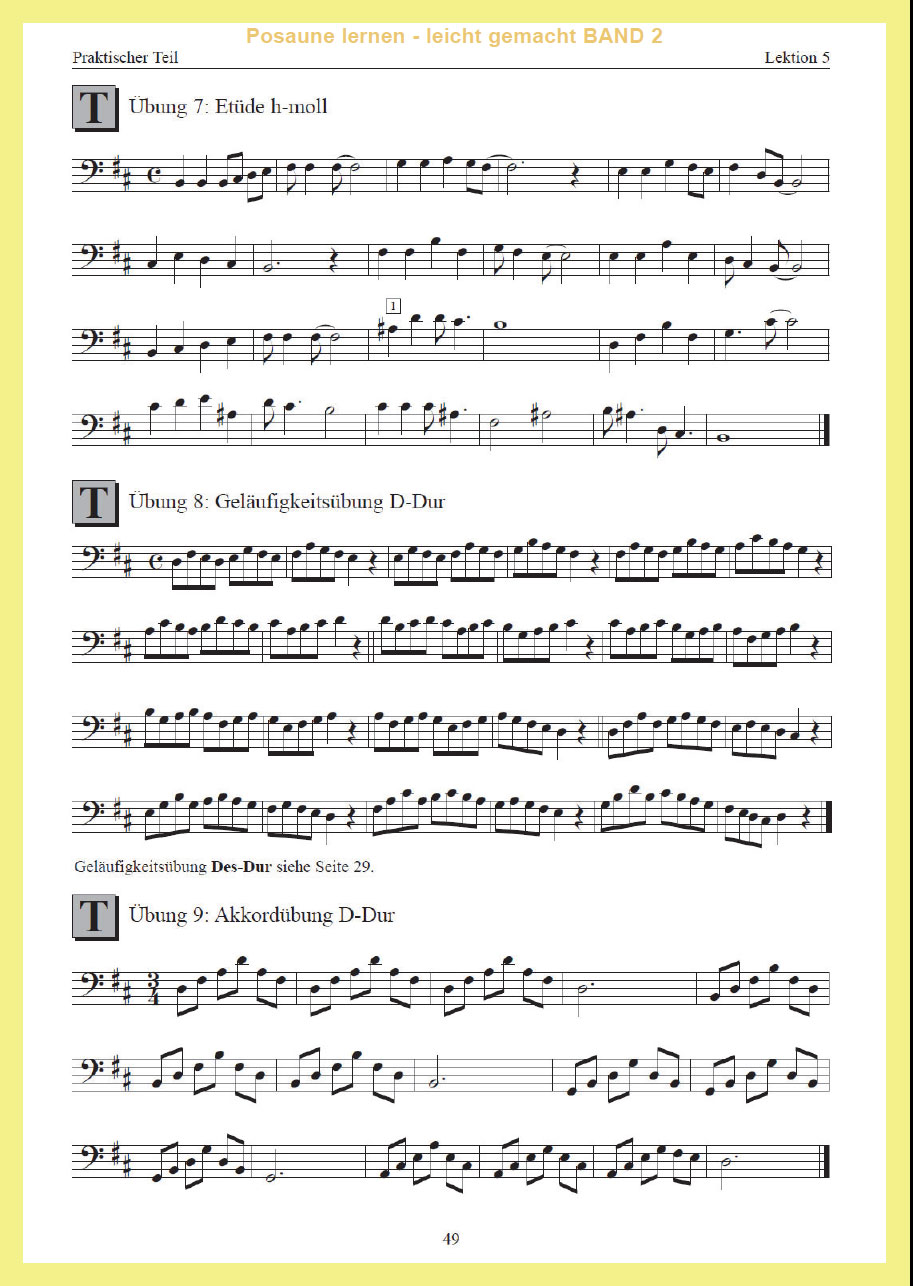 Posaune lernen - leicht gemacht Band2 (C-Notation, Bassschlüssel)