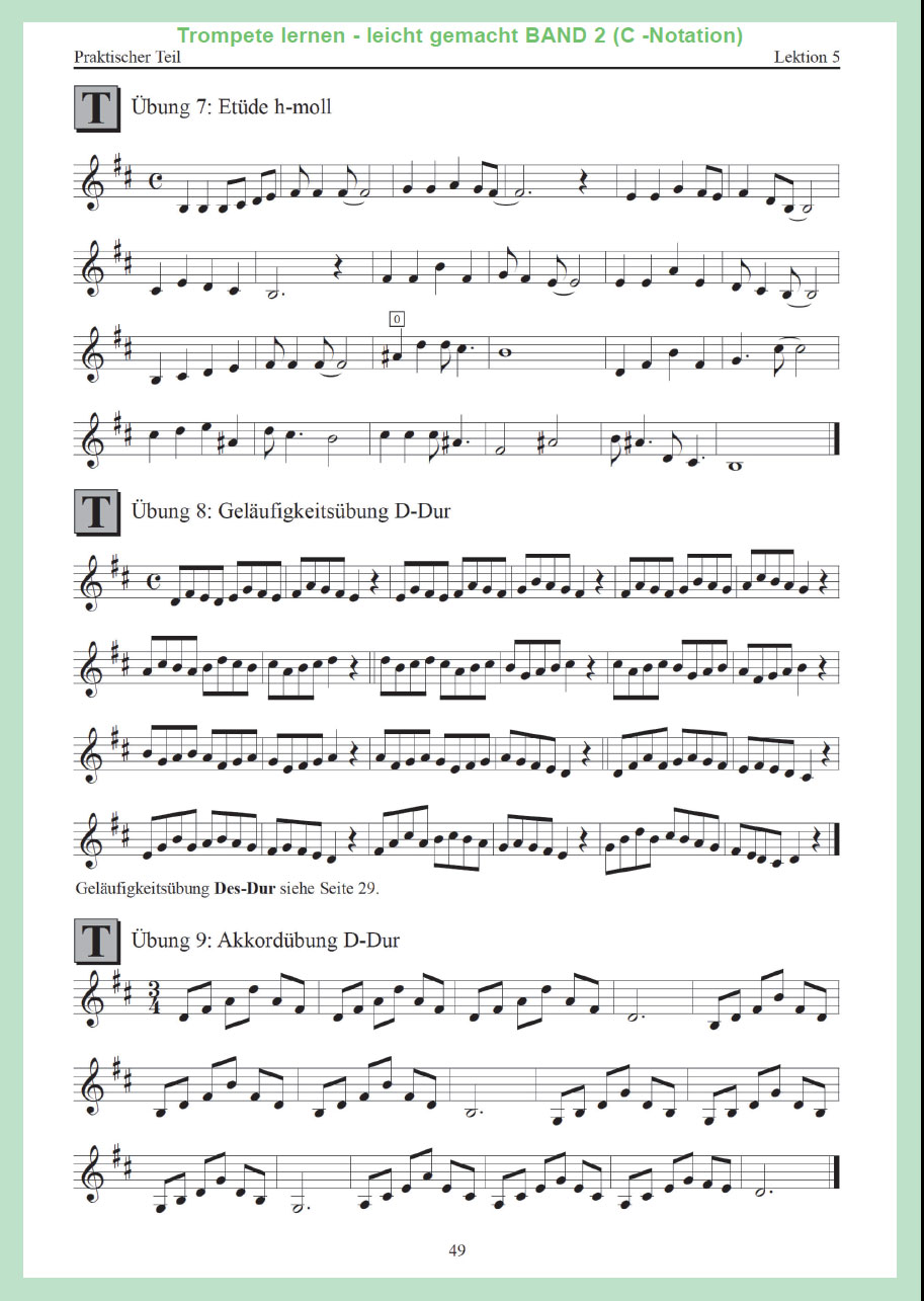 Trompete lernen - leicht gemacht BAND2 (C-Notation) für Posaunenchor